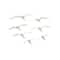 Set of 7 Silver Aluminum Coastal Birds Wall Decor, 16" x 4"
